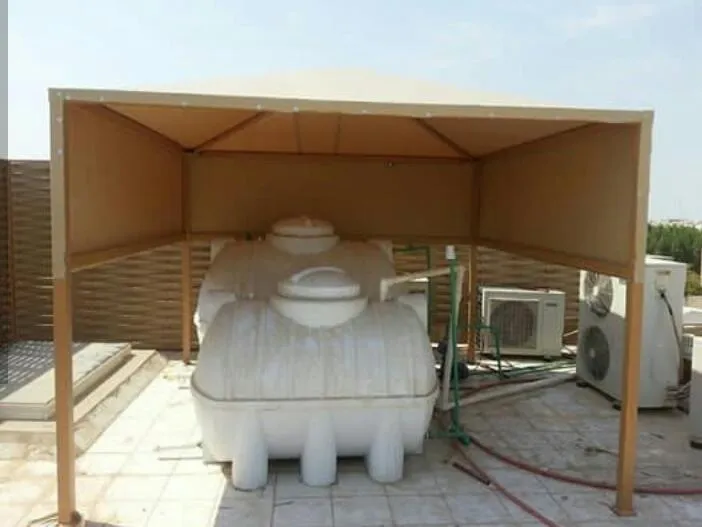 تركيب مظلات خزانات المياه في خميس مشيط وابها