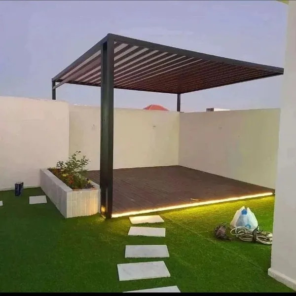 مظلات جلسات حدائق حديد ومظلة جلسة خارجية في ابها